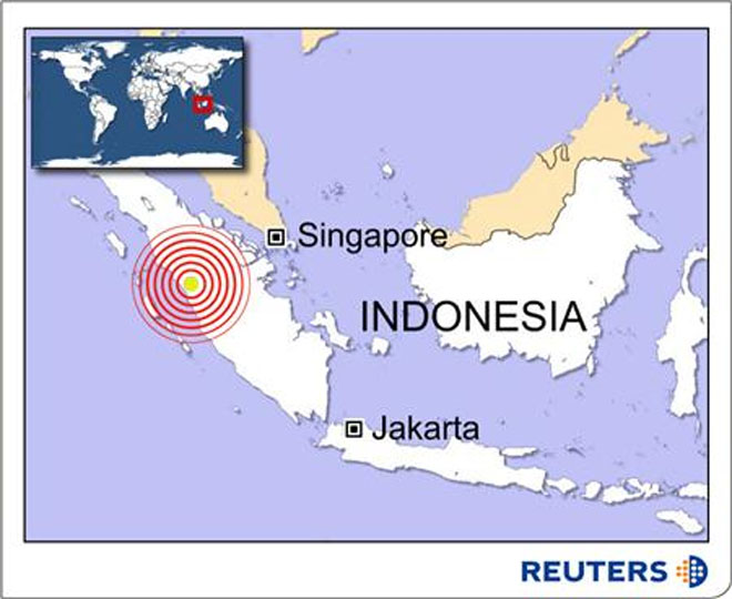 Strong quake off Indonesia's Sumatra, no tsunami warning