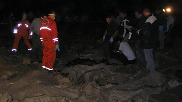 Eight Azerbaijanis at Side of Wrecked Boeing  737 in   Perm