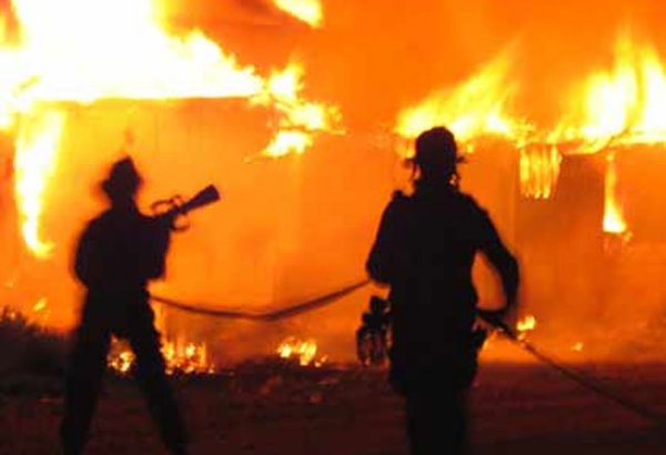 Train carrying oil catches fire in Azerbaijan's Shamkir
