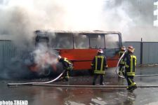 Passenger bus burns in Baku, no victims reported