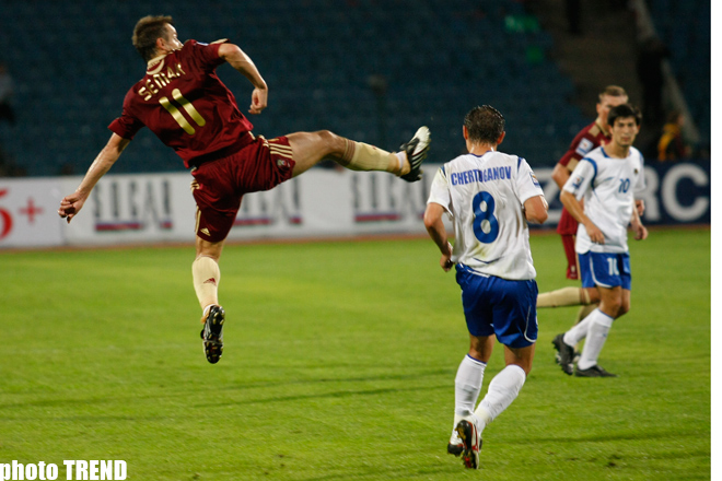 Azerbaijan-Russia match ended draw 1:1 (PHOTO)