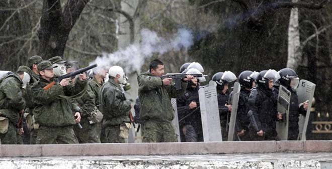 Police lockdown, demonstrations in fractious Kyrgyz region