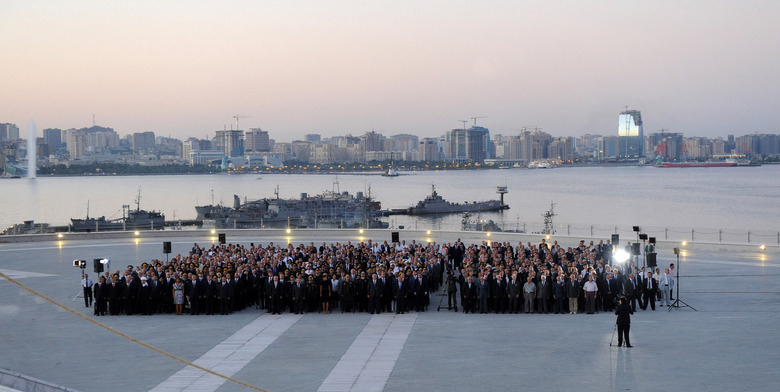 President of Azerbaijan attends inauguration of National Flag Square (PHOTO)