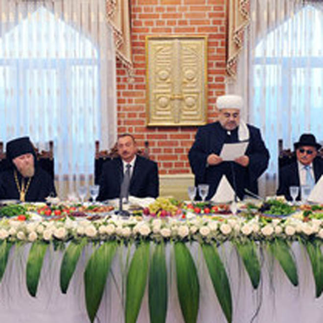 Azerbaijani President Ilham Aliyev attends Iftar party