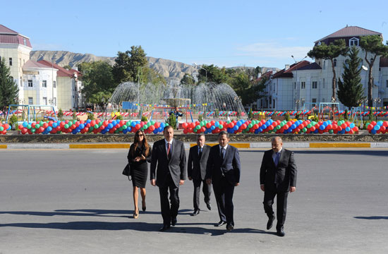 Azerbaijani President inspects overhaul at Davudova Mingachevir State Drama Theatre (PHOTO)