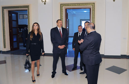 Azerbaijani President inspects overhaul at Davudova Mingachevir State Drama Theatre (PHOTO)