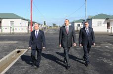 Azerbaijani President opens new houses in Saatli (PHOTO)