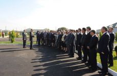 Azerbaijani President opens new houses in Saatli (PHOTO)