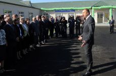 Azerbaijani President opens new houses in Saatli (PHOTO)