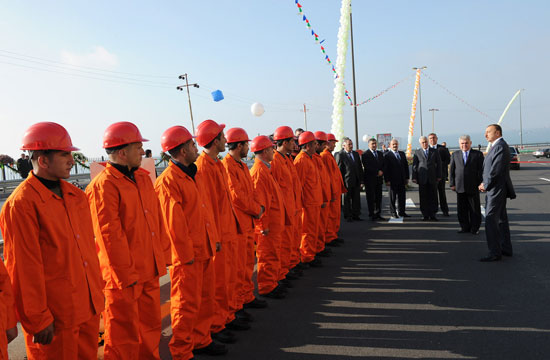 Azerbaijani President inaugurates Baku-Alat highway (PHOTO)