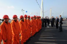 Azerbaijani President inaugurates Baku-Alat highway (PHOTO)