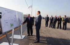 Azerbaijani President opens Baku beltway (PHOTO)