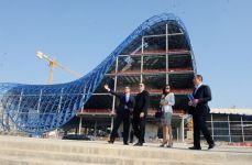 President Ilham Aliyev visits construction site of Heydar Aliyev Center (PHOTO)