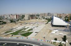 President Ilham Aliyev visits construction site of Heydar Aliyev Center (PHOTO)