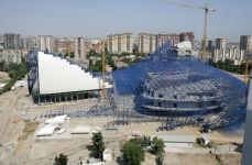 President Ilham Aliyev visits construction site of Heydar Aliyev Center (PHOTO)