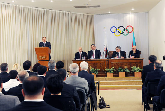 Azerbaijani President attends ceremony of National Olympic Committee (PHOTOS)
