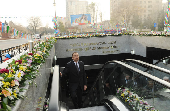 Azerbaijani President opens tunnels and pedestrian underpasses in Baku (PHOTO)