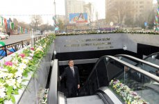Azerbaijani President opens tunnels and pedestrian underpasses in Baku (PHOTO)