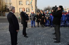 Azerbaijani President opens tunnels and pedestrian underpasses in Baku (PHOTO)