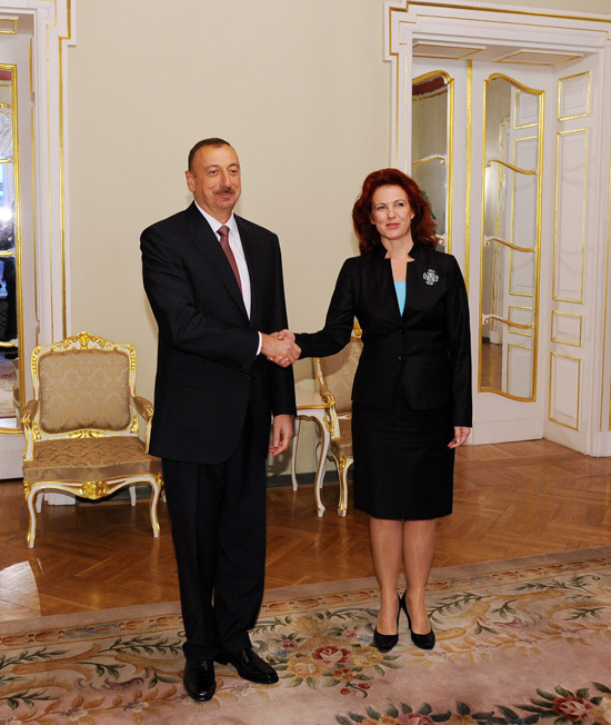 Azerbaijan`s President meets Latvia`s Saeima Speaker (PHOTO)
