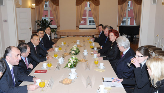 Azerbaijan`s President meets Latvia`s Saeima Speaker (PHOTO)