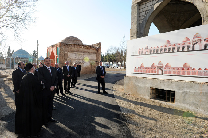 President of Azerbaijan got acquainted with reconstruction works in religious complex "Imamzade" in Ganja city (PHOTO)