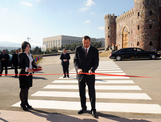 Azerbaijani President opens park in Tovuz region (PHOTO)