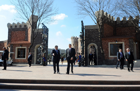 Azerbaijani President opens park in Tovuz region (PHOTO)