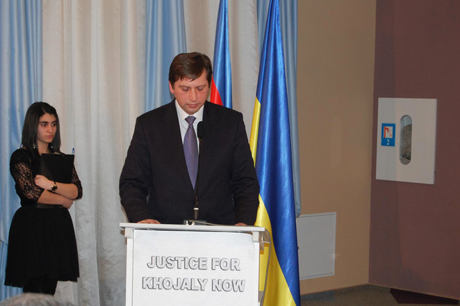 'When words freeze…' taken by Trend demonstrated during event in Donetsk dedicated to Khojaly genocide (PHOTO, VIDEO)