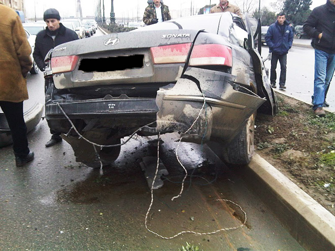 Heavy traffic accident takes place in Baku (PHOTO)