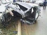 Heavy traffic accident takes place in Baku (PHOTO)