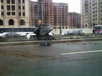 Heavy traffic accident takes place in Baku (PHOTO)