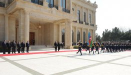 Swiss president officially welcomed to Azerbaijan (PHOTO)