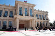 Swiss president officially welcomed to Azerbaijan (PHOTO)