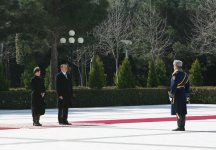 Swiss president officially welcomed to Azerbaijan (PHOTO)