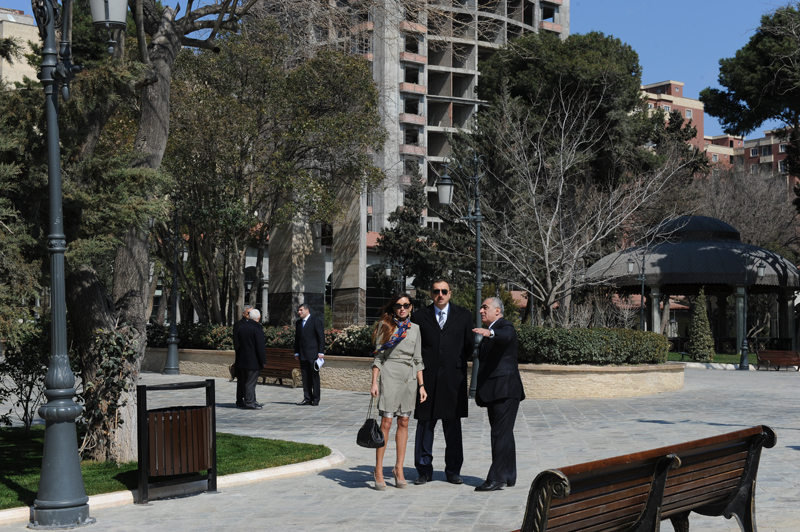 Azerbaijani President and First Lady open Officers' Park in Baku (PHOTO)