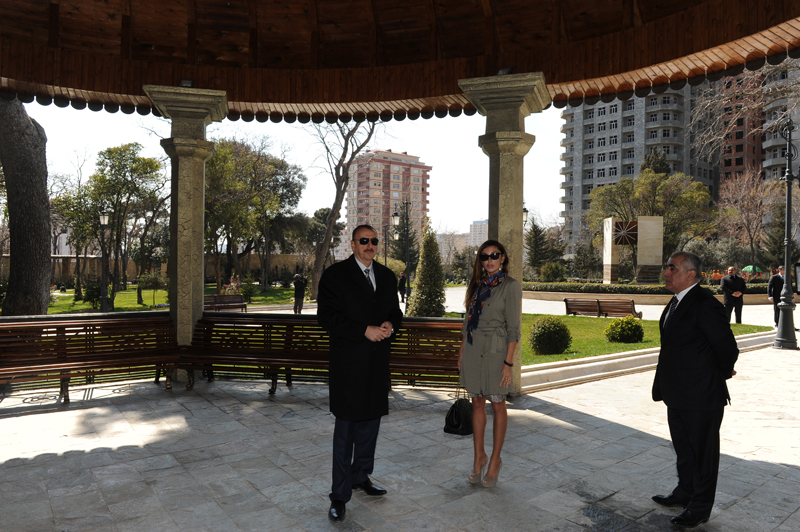 Azerbaijani President and First Lady open Officers' Park in Baku (PHOTO)