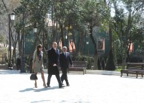 Azerbaijani President and First Lady open Officers' Park in Baku (PHOTO)