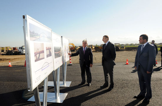 Azerbaijani President inspects reconstruction work in Alat-Astara-Iran frontier highway (PHOTO)