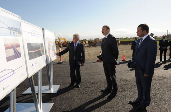 Azerbaijani President inspects reconstruction work in Alat-Astara-Iran frontier highway (PHOTO)