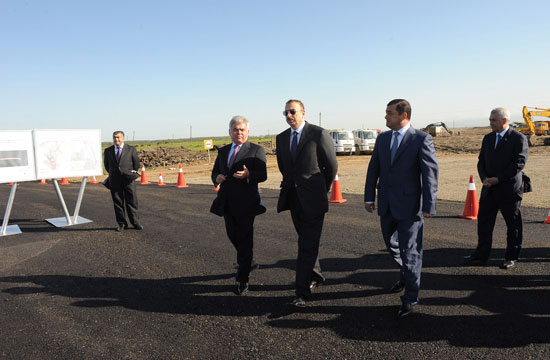 Azerbaijani President inspects reconstruction work in Alat-Astara-Iran frontier highway (PHOTO)