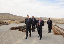 Azerbaijani President inspects reconstruction work in Alat-Astara-Iran frontier highway (PHOTO)