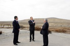 Azerbaijani President inspects reconstruction work in Alat-Astara-Iran frontier highway (PHOTO)