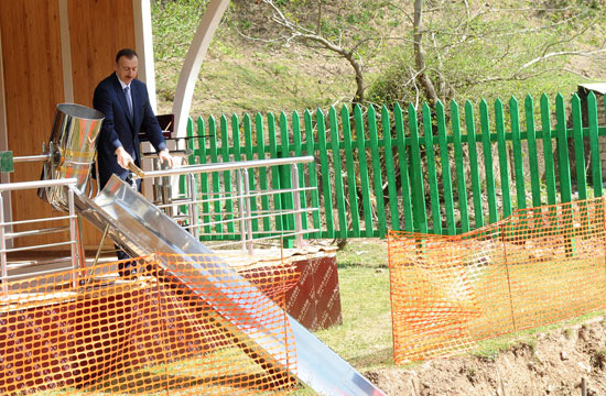 Azerbaijani President attends groundbreaking ceremony for "Astara-1" small hydroelectric station (PHOTO)