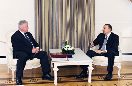 President Ilham Aliyev receives chairman of Federation of Independent Trade Unions of Russia