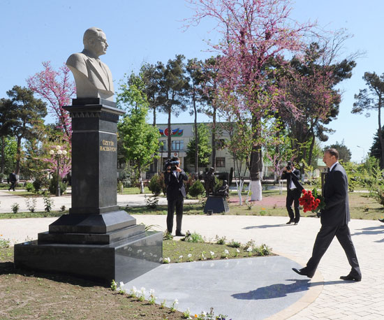 Azerbaijani President inspects Garabagh Mugham Centre named after Uzeyir Hajibayli in Agjabadi (PHOTO)