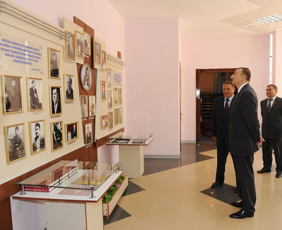 Azerbaijani President inspects Garabagh Mugham Centre named after Uzeyir Hajibayli in Agjabadi (PHOTO)