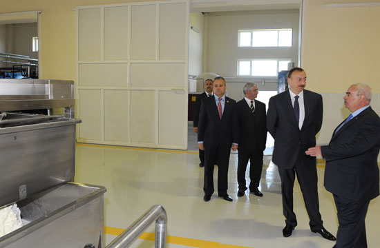 Azerbaijani President attends inauguration of Dairy Processing Plant in Agjabadi region (PHOTO)