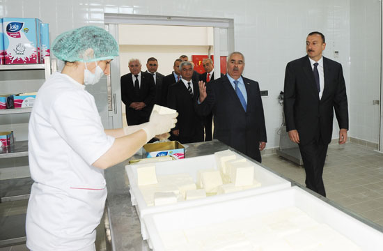 Azerbaijani President attends inauguration of Dairy Processing Plant in Agjabadi region (PHOTO)