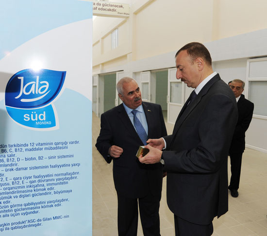 Azerbaijani President attends inauguration of Dairy Processing Plant in Agjabadi region (PHOTO)